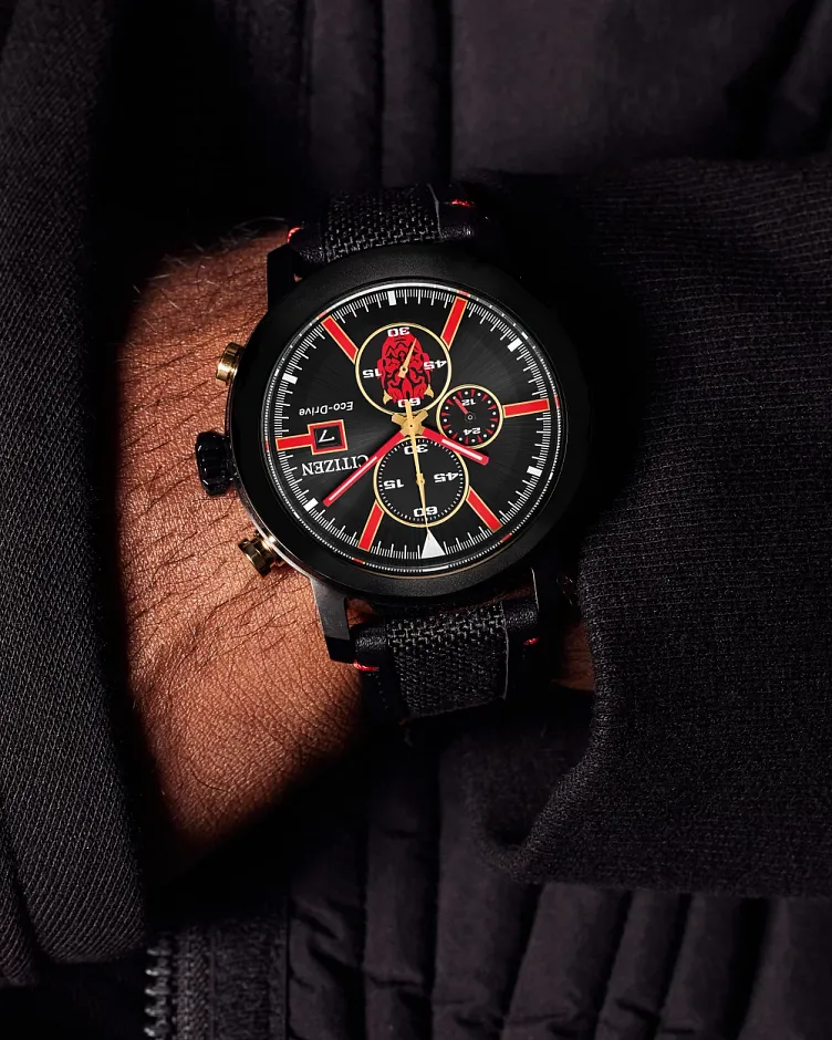 Darth Maul Black Dial Nylon & Leather Strap CA0766-02W | CITIZEN Darth Maul Black Dial Nylon & Leather Strap CA0766-02W | CITIZEN